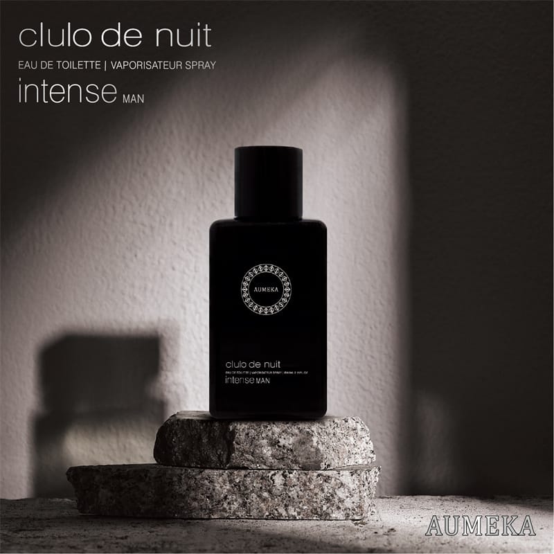 AuMEKA Clulo de Nuit Intense Men'S Eau de Toilette & Vaporisateur Spray Luxury Glass Bottle with Black Label, Woody Floral Scent, Sulfate-Free Perfume for Men, Sophisticated Design, Premium Packaging