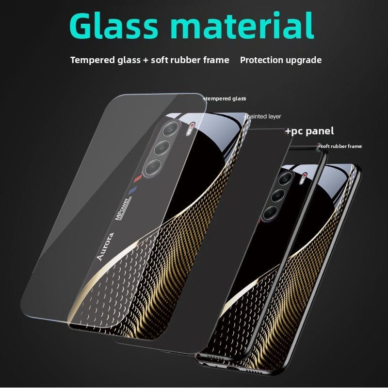 Tempered glass phone case suitable for Tecno Tecno Camon 40 Tecno Camon 40 Pro 5G Ultra-thin hard cover, shockproof, drop-resistant, scratch-resistant with Business-style curve pattern BLA020
