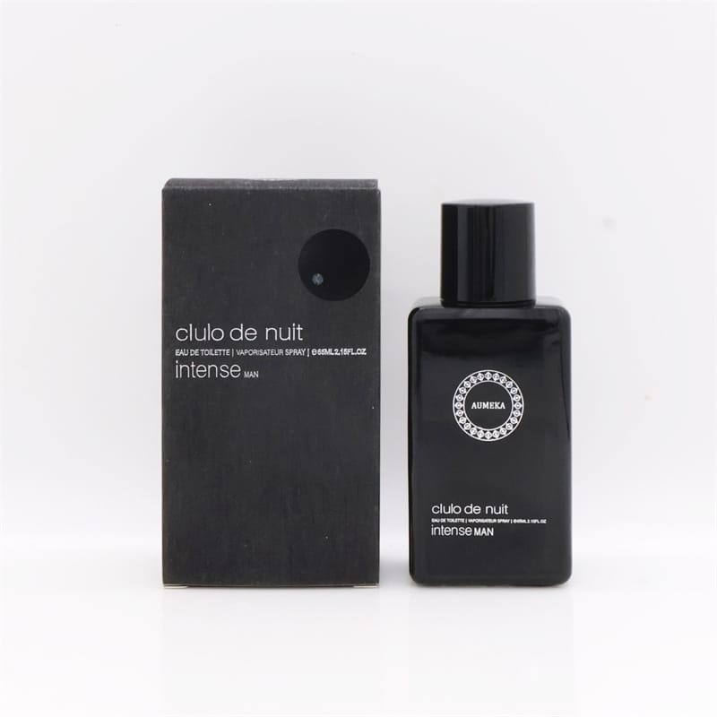 AuMEKA Clulo de Nuit Intense Men'S Eau de Toilette & Vaporisateur Spray Luxury Glass Bottle with Black Label, Woody Floral Scent, Sulfate-Free Perfume for Men, Sophisticated Design, Premium Packaging