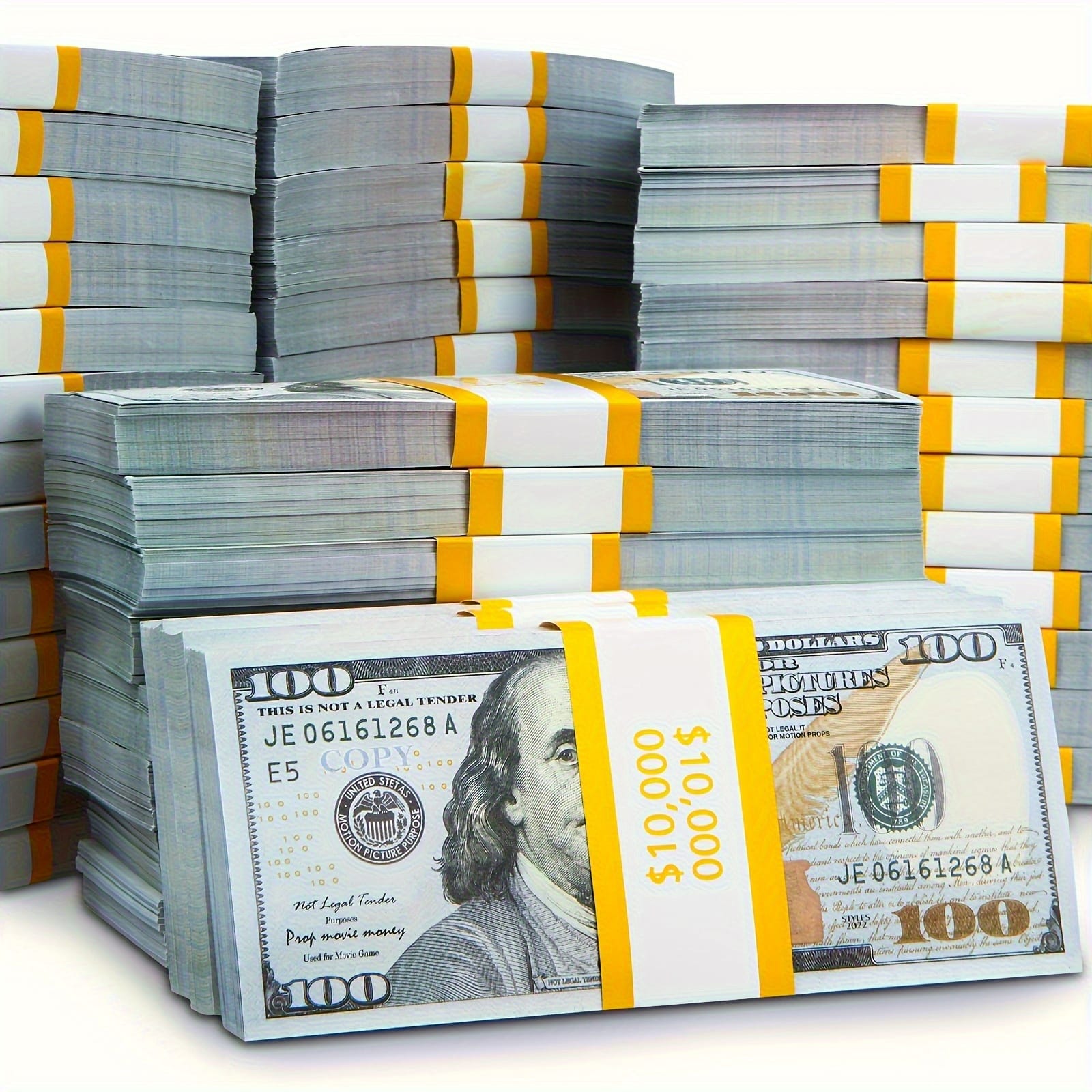 100/500/1000pcs Realistic $100 Bill Prop Set - Perfect for Parties, Weddings, TV And Music Videos | Ideal for Photography, Bar And KTV Decorations, Party Props | Durable Paper Material, Featherless Replica for Halloween, Christmas Event & Party Supplies