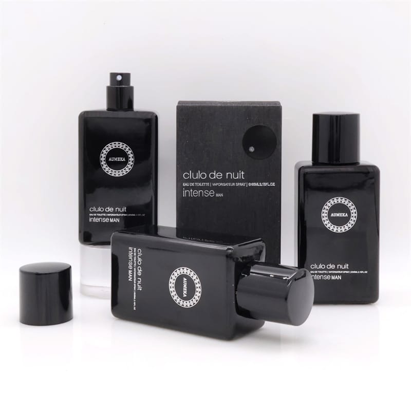 AuMEKA Clulo de Nuit Intense Men'S Eau de Toilette & Vaporisateur Spray Luxury Glass Bottle with Black Label, Woody Floral Scent, Sulfate-Free Perfume for Men, Sophisticated Design, Premium Packaging