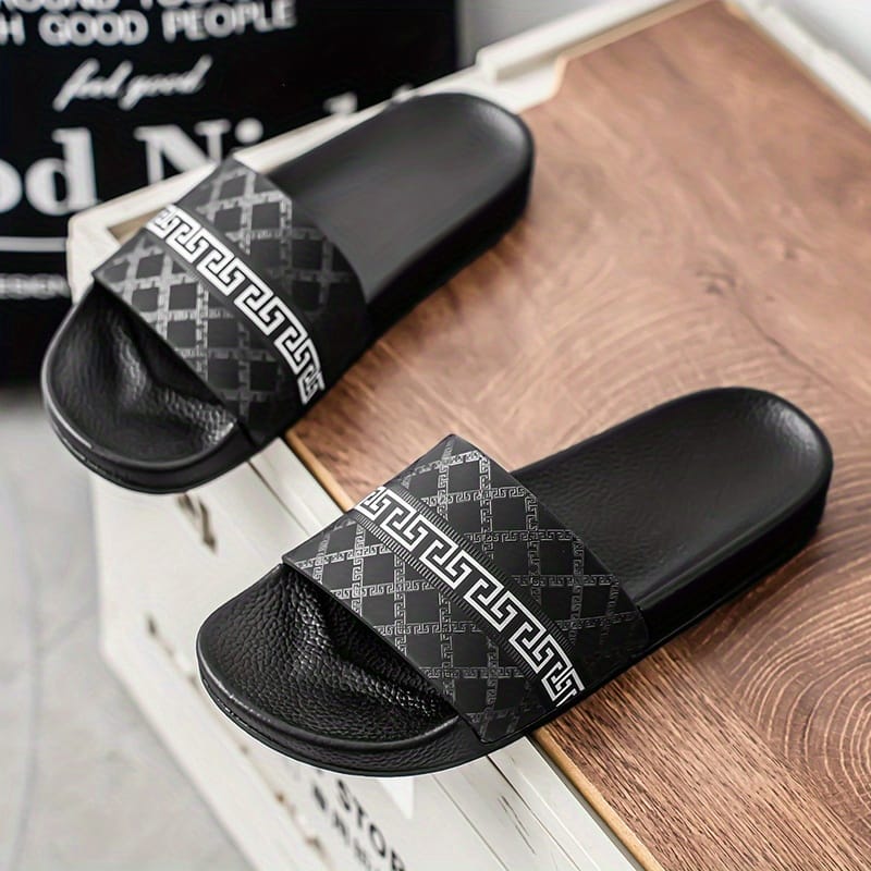 Men'S Trendy Print Flip-Flops - Non-Slip, Breathable, Soft Sole Slippers for Indoor & Outdoor Use, Perfect for Beach, Water Activities, and Summer Wear, Beach Footwear | Stylish Flipflops | Durable PVC Sole