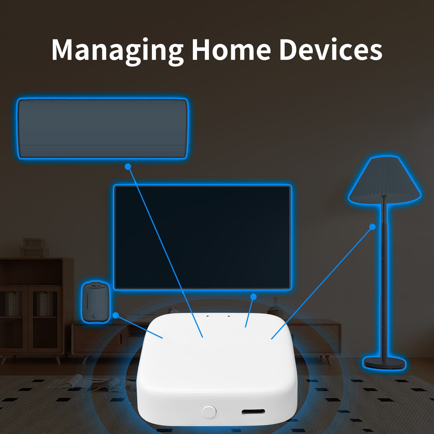Smart Multi-Mode Gateway - Wi-Fi, Zigbee, Wireless Mesh Network Hub with Voice Control, Alexa & Google Home Compatible, Remote App for Smart Home Automation, Family Sharing Feature, USB Power, ≤36V, Smart Home Automation | Modern Home Hub | User-Friendly Interface, Smart Home Devices