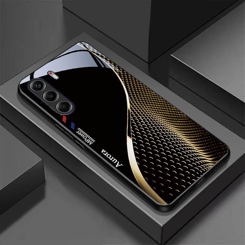 Tempered glass phone case suitable for Tecno Tecno Camon 40 Tecno Camon 40 Pro 5G Ultra-thin hard cover, shockproof, drop-resistant, scratch-resistant with Business-style curve pattern BLA020