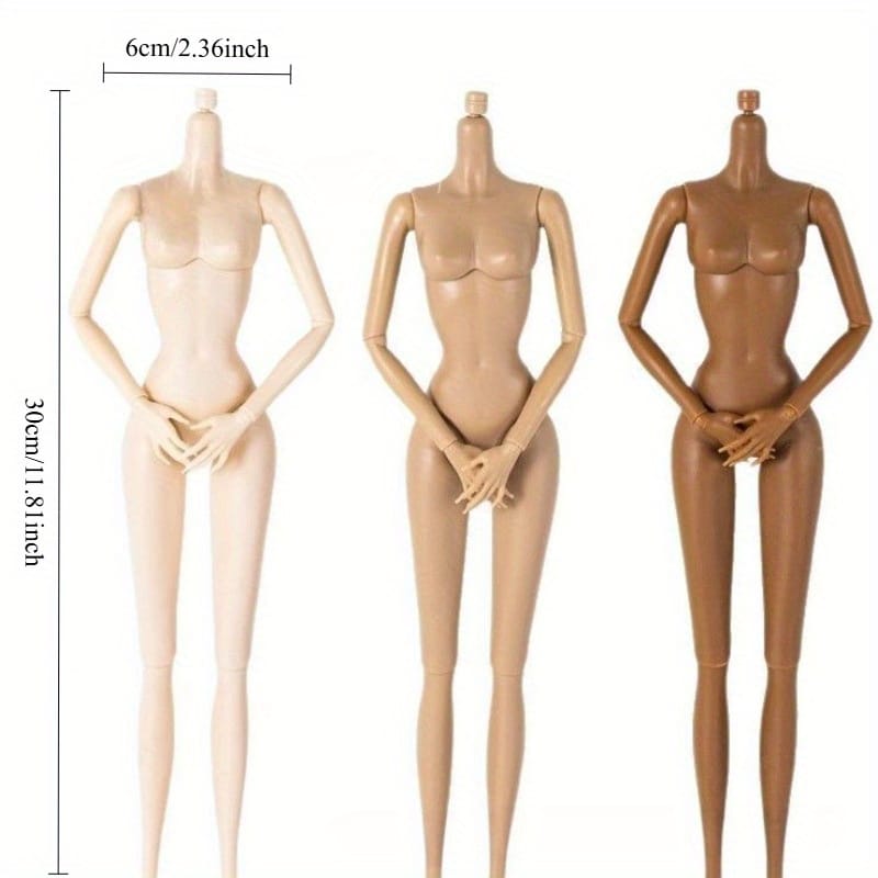30cm 6-Section Super Model Body, Articulated Torso, Regular Muscle, White Muscle, Day-Burnt Muscle Princess Doll