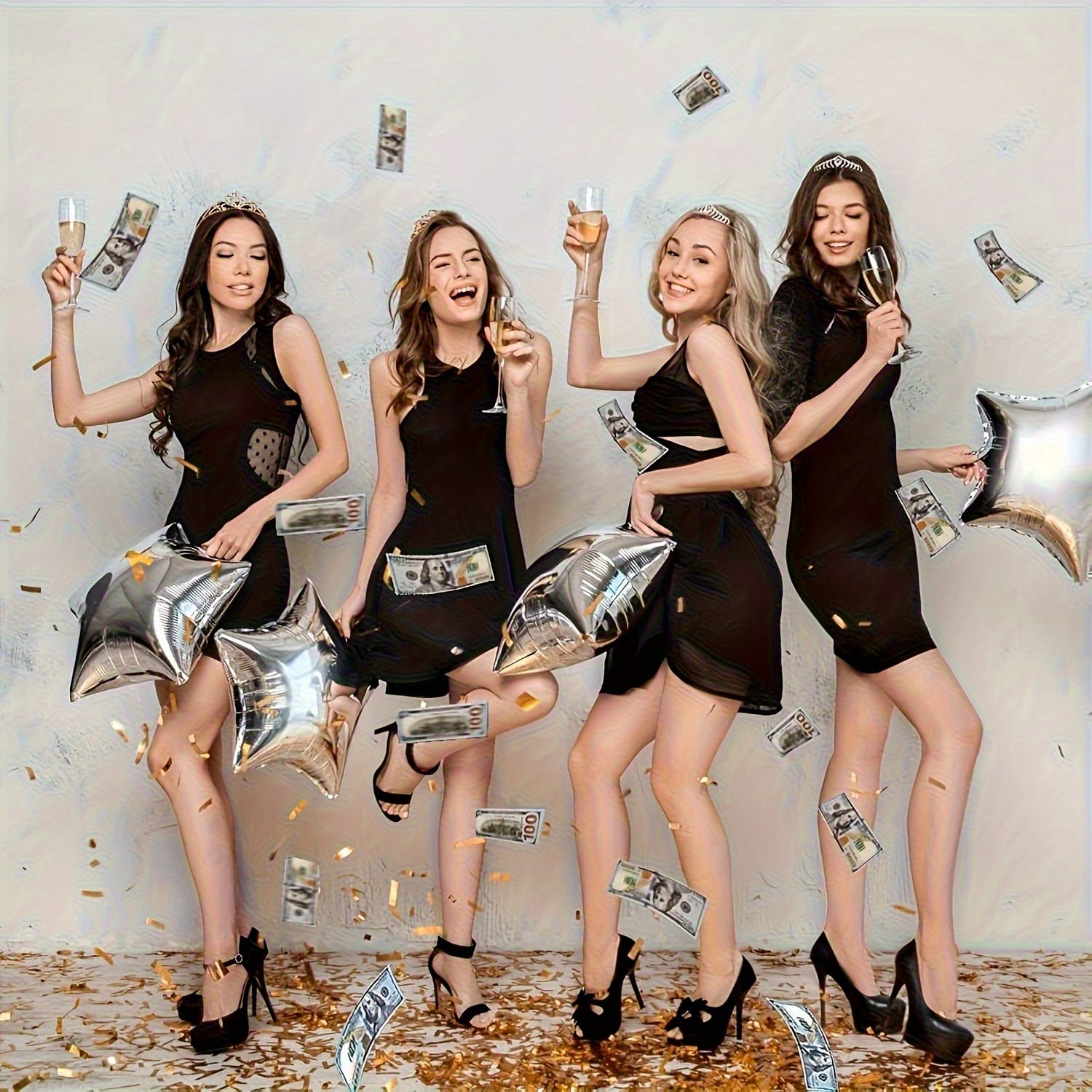 100/500/1000pcs Realistic $100 Bill Prop Set - Perfect for Parties, Weddings, TV And Music Videos | Ideal for Photography, Bar And KTV Decorations, Party Props | Durable Paper Material, Featherless Replica for Halloween, Christmas Event & Party Supplies