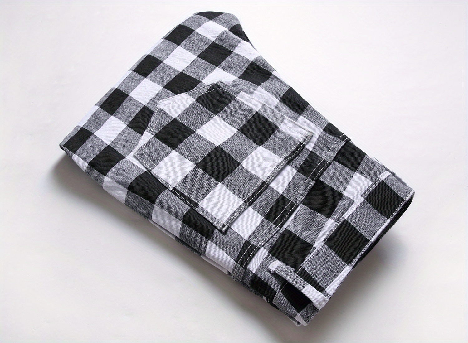 Men's Plaid Pattern Slim Fit And Cuffed Denim Jeans With Multiple Pockets, Classic And Chic Pants For All Seasons Leisurewear