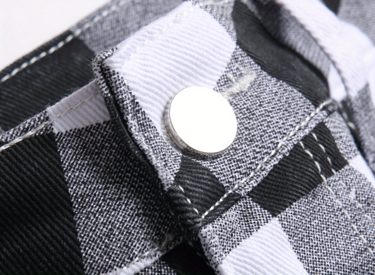 Men's Plaid Pattern Slim Fit And Cuffed Denim Jeans With Multiple Pockets, Classic And Chic Pants For All Seasons Leisurewear