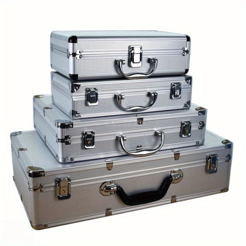 [Durable] Portable Aluminum Toolbox for Secure Equipment Storage, Instrument Case, And Impact-Resistant Sponge Box.