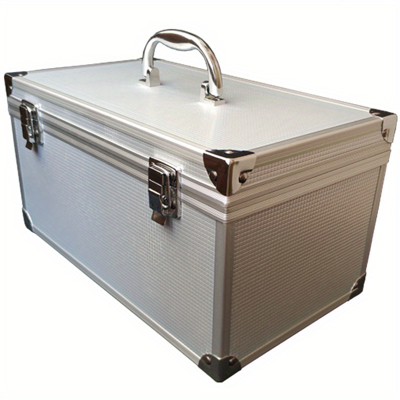 [Durable] Portable Aluminum Toolbox for Secure Equipment Storage, Instrument Case, And Impact-Resistant Sponge Box.