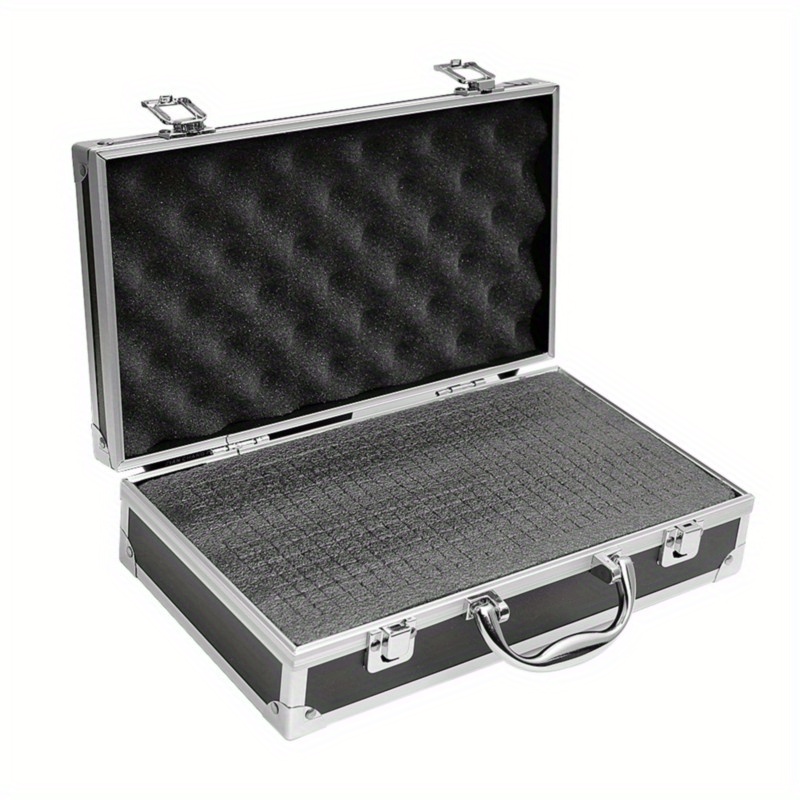 [Durable] Portable Aluminum Toolbox for Secure Equipment Storage, Instrument Case, And Impact-Resistant Sponge Box.