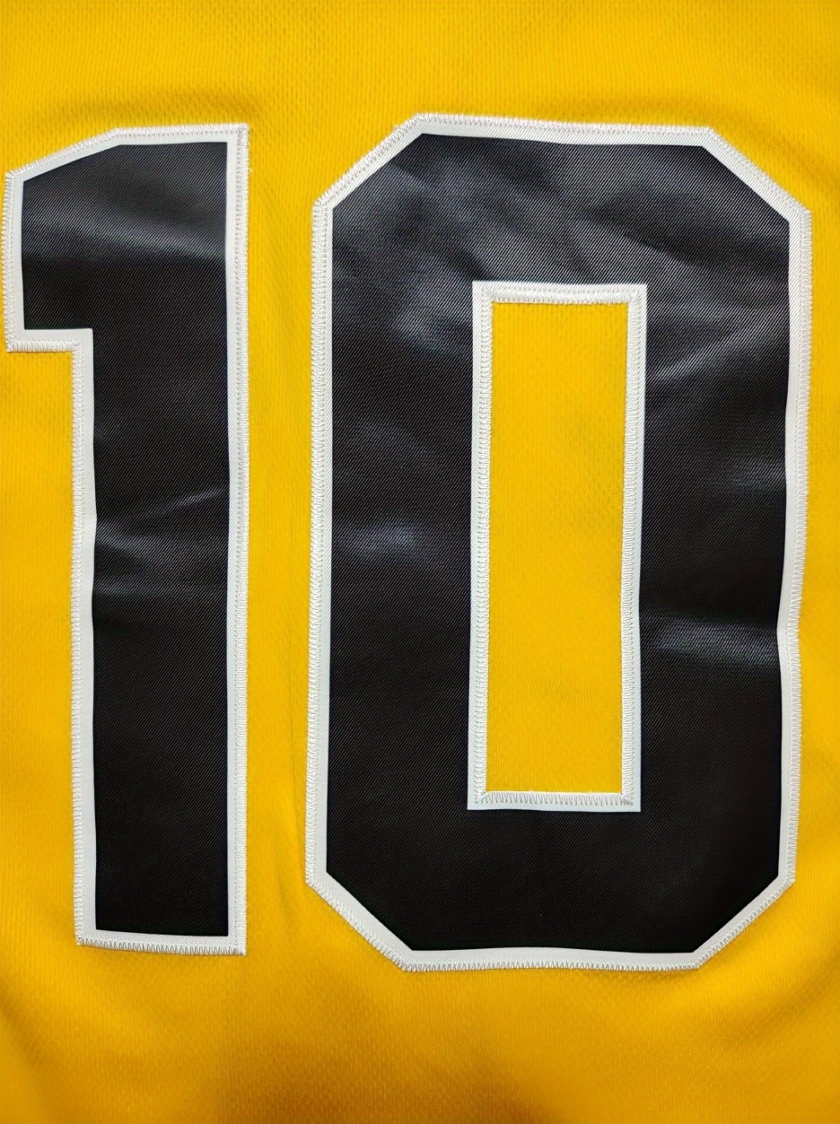 Men'S Badboy #10 Yellow Baseball Jersey - Classic Retro Design with Embroidered Lettering, Button-Up Short Sleeve, Breathable Loose Fit for Training, Competition & Casual Wear - All-Season Comfort, Sports Apparel, Sporty Look, Comfortable Sports Wear, Athletic Clothing, Sporty Style, Durable Stitching, Performance Wear, Fitness Enthusiasts