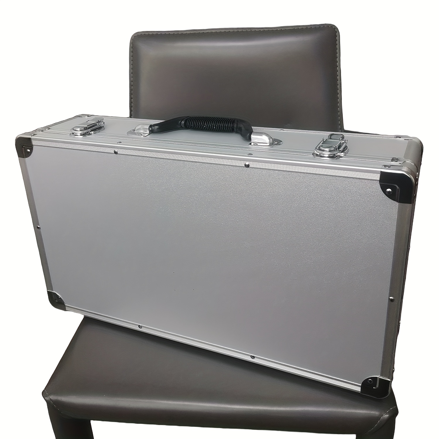 Heavy-Duty Toolbox with Sturdy Aluminum Alloy Frame - Multi-Functional Organizer for Home Maintenance, Document Storage & Hardware Organization, Durable Plastic Construction, Portable Design for Easy Transport, Toolbox for Home, Document Storage Case, Sleek Metallic Finish, Robust Construction