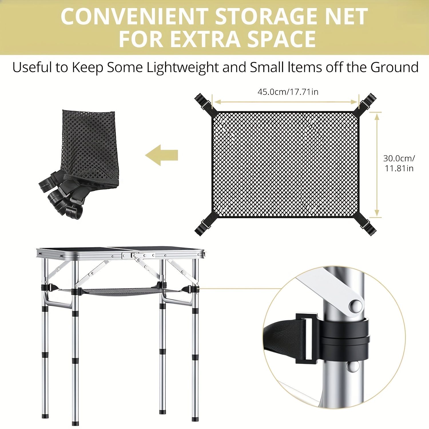 Portable Aluminum Folding Camping Table - Adjustable Height Lightweight with Carry Handle, Compact Foldable Design & Sturdy Legs for Outdoor Cooking, Picnic, Beach, Camp, Boat, Travel, Camping Table Foldable, Boat Table, Modern Slatted Top, Sturdy Construction