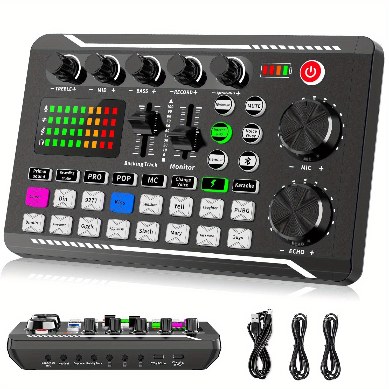 Podcast Equipment Bundle, BM-800 Recording Studio Package with Voice Changer, Live Sound Card - Audio Interface for Laptop Computer Vlog Living Broadcast Live Streaming YouTube TikTok