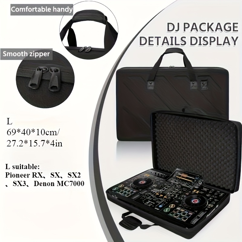 Portable Black EVA Storage Case for Pioneer DDJ RX2 & RX3 DJ Controllers - Durable Transport Organizer with Foam Insert for Easy Protection, Compact Design for On-the-Go DJs, Controller Transport Case | Sleek Black Case | EVA Foam Case