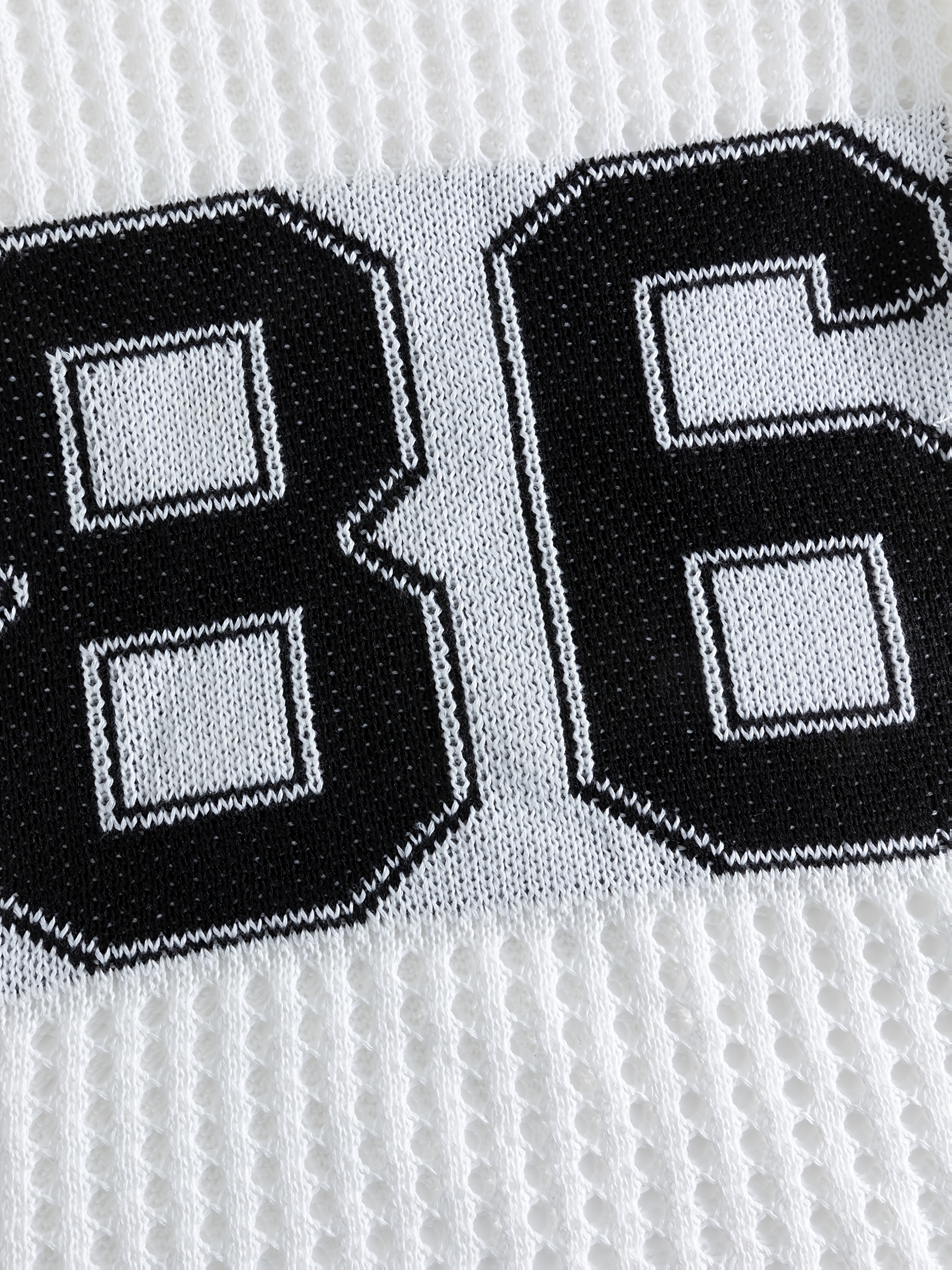 Men'S Summer Color-Blocked Hollow Star Pattern Street Casual Knitted Jersey