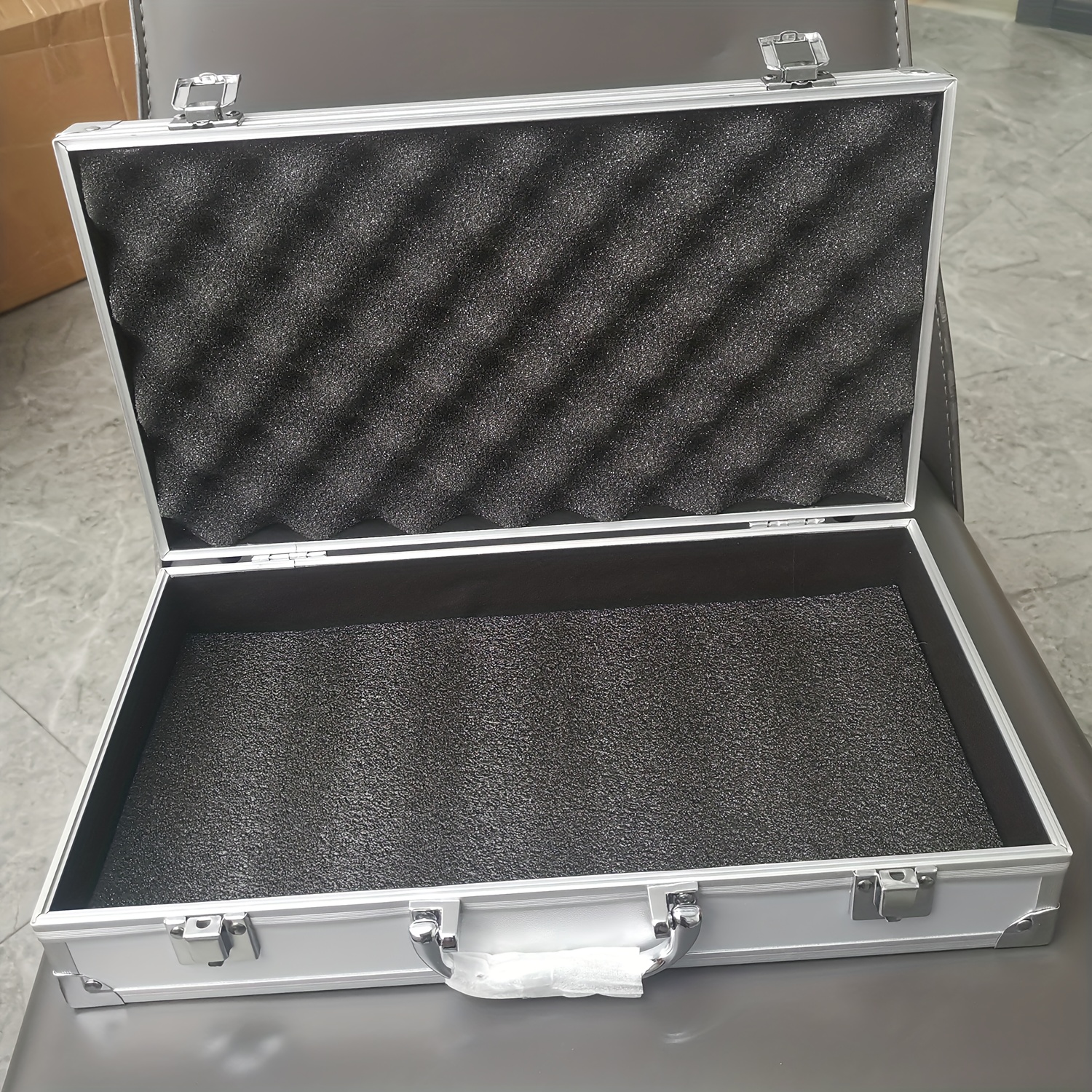 Heavy-Duty Aluminum Toolbox with Secure Latches - Compact Portable Storage Case for Home, Garage, Workshop, or Office - Durable Organizer for Tools, Documents, and Small Items - Ideal for Professionals and DIY Enthusiasts, Tool Organizer Storage, Professional Appearance, Sturdy Construction, Document Briefcase, Sleek Design, Highquality Build, Home Organizers, Workshop Organization, Modern Organizer, Reinforced Construction