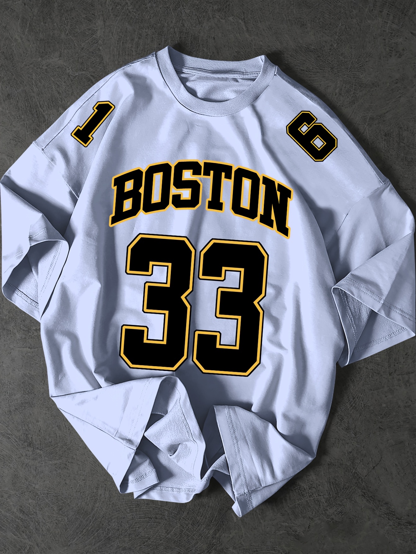 Men'S Boston 33 Jersey T-Shirt - Pink Casual Summer Tee with Black Number & Letter Print, Loose Fit Round Neck Tshirt for Adults, Fan Apparel, Comfortable Clothing, Durable Fabric, Perfect for Outdoor