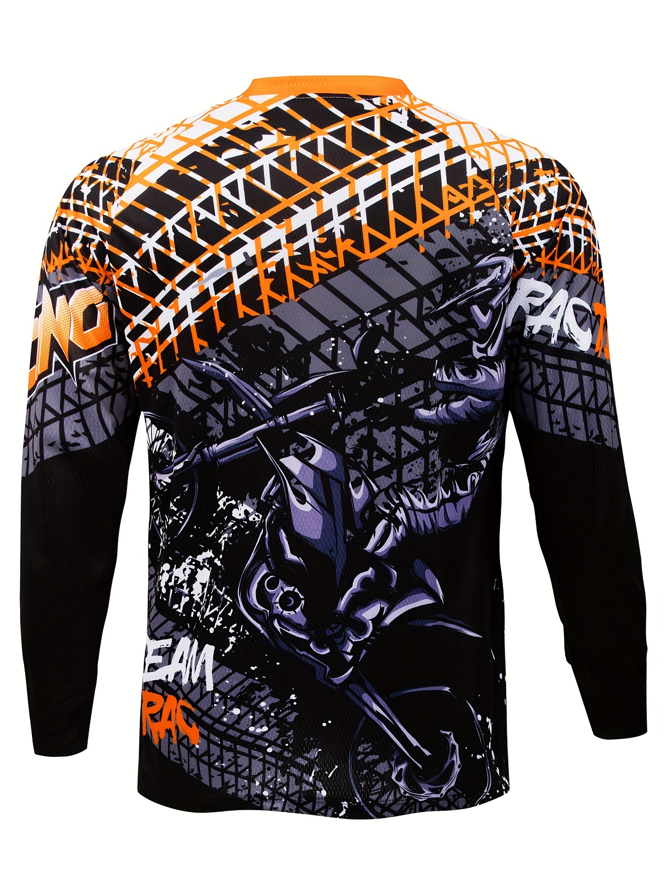 Men's Long Sleeve MTB Racing Downhill Bike Jersey - Full Coverage Motocross Shirt with Neon Green Motorcycle Graphic, Sweat-Wicking Breathable Polyester Racing Suit for Mountain Bike, Dirt Track, Motorcycle - All-Season Off-Road Cycling Apparel, Motocross Jersey, Outdoor Sports Apparel, Sporty Vneck Design, Raglan Sleeves Top, Highquality Print, Durable Sportswear