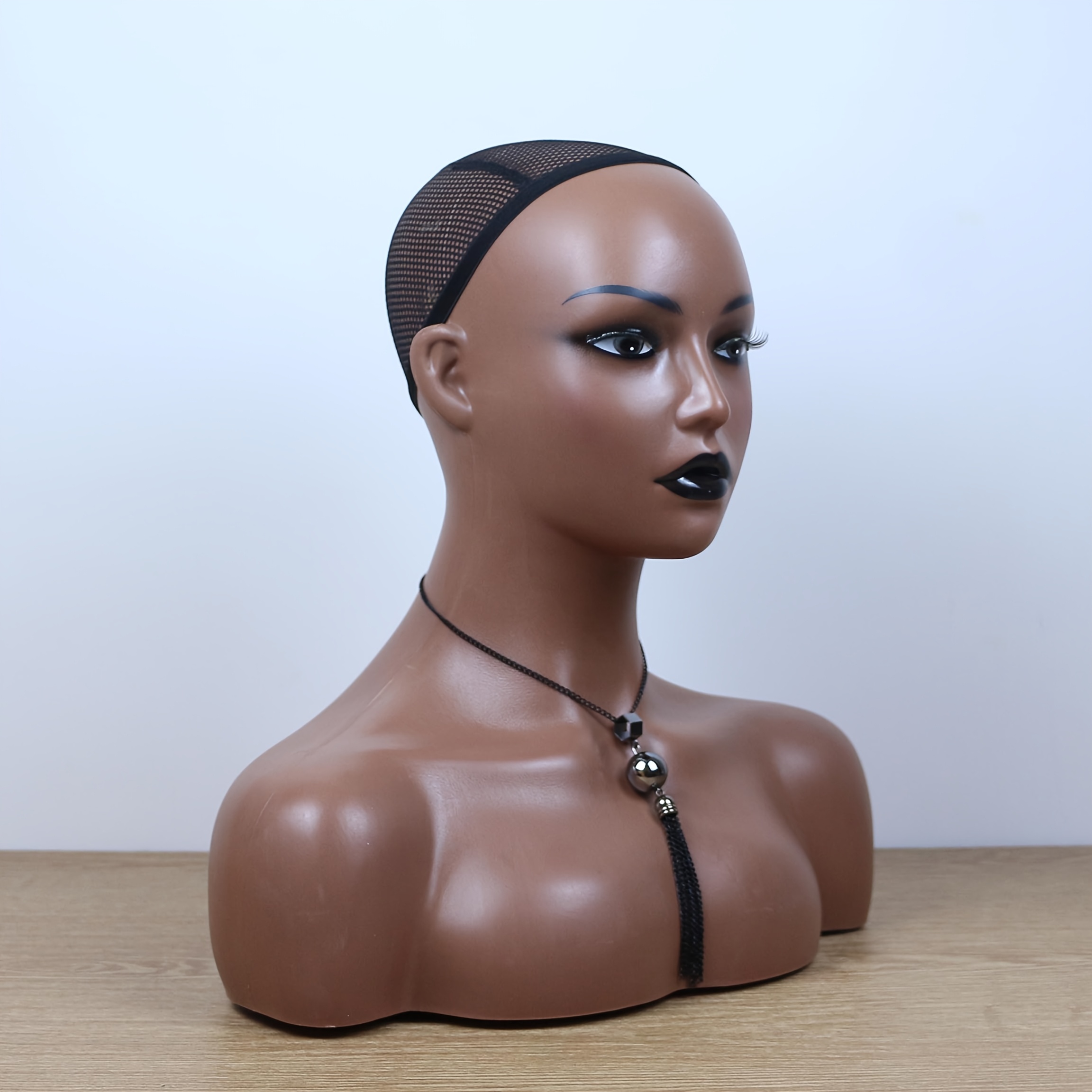 Realistic Mannequin Head with Shoulders for Wigs Hats Scarves Pendants Fashion Glasses Headphones Masks Display, Head Mannequin with Stand, Braiding Mannequin Head, Large Mannequin Head, Accessory Showcase, Wig Display, Braided Hair, Stylish Display, Highquality Material, Smooth Finish, Headstand Mannequin, Shoulder Display, Wig Sellers, Salon Professionals