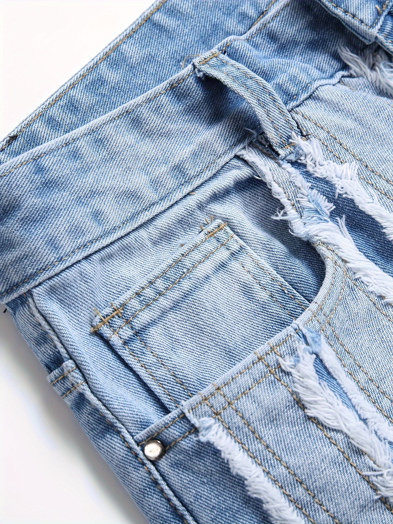 Men's Trendy Straight Denim Jeans with Holes