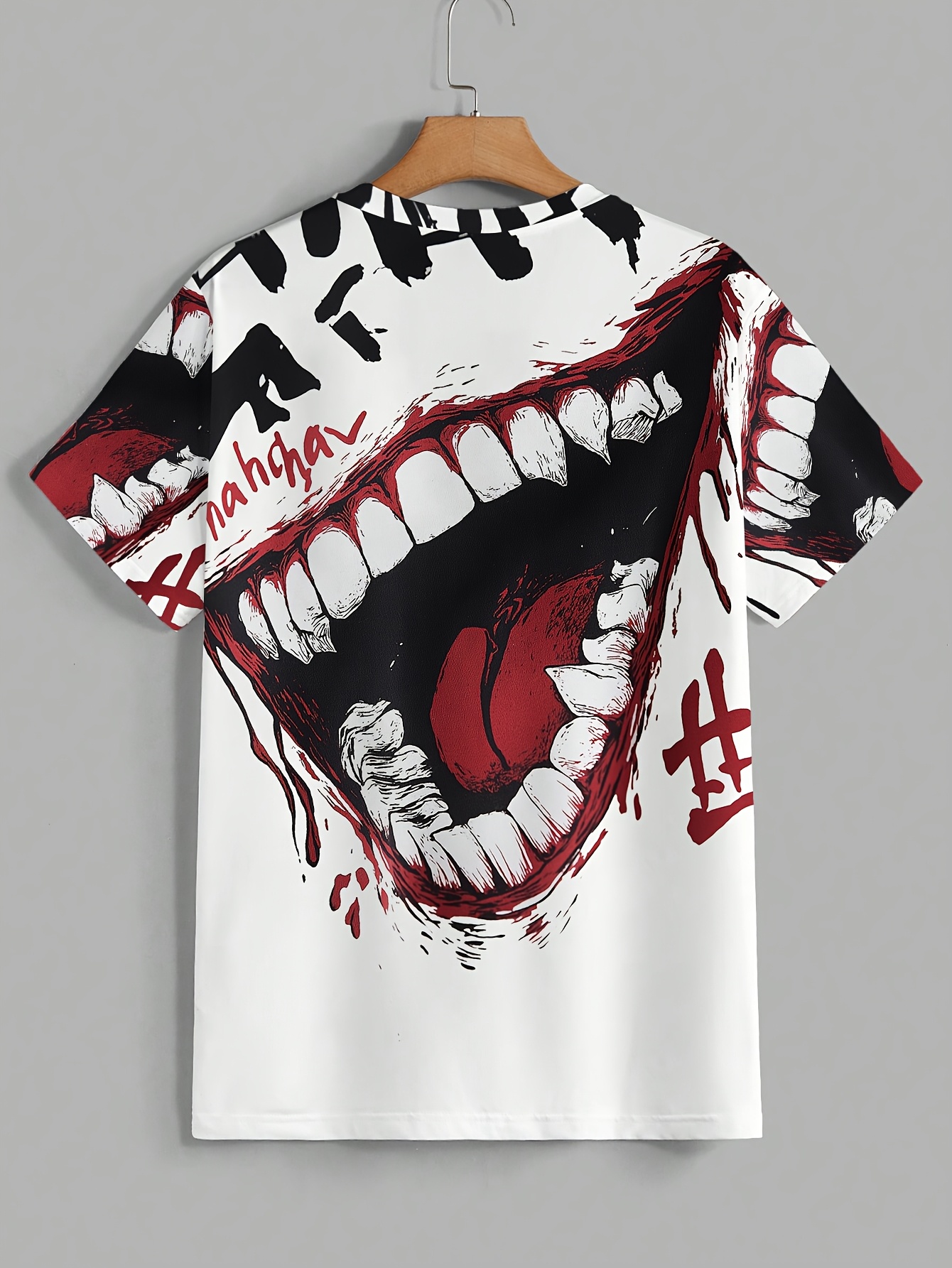 Men'S Novelty Print Casual Short Sleeve T-Shirt, Polyester Crew Neck Tee with Slight Stretch, Knit Fabric Patterned Design for Summer