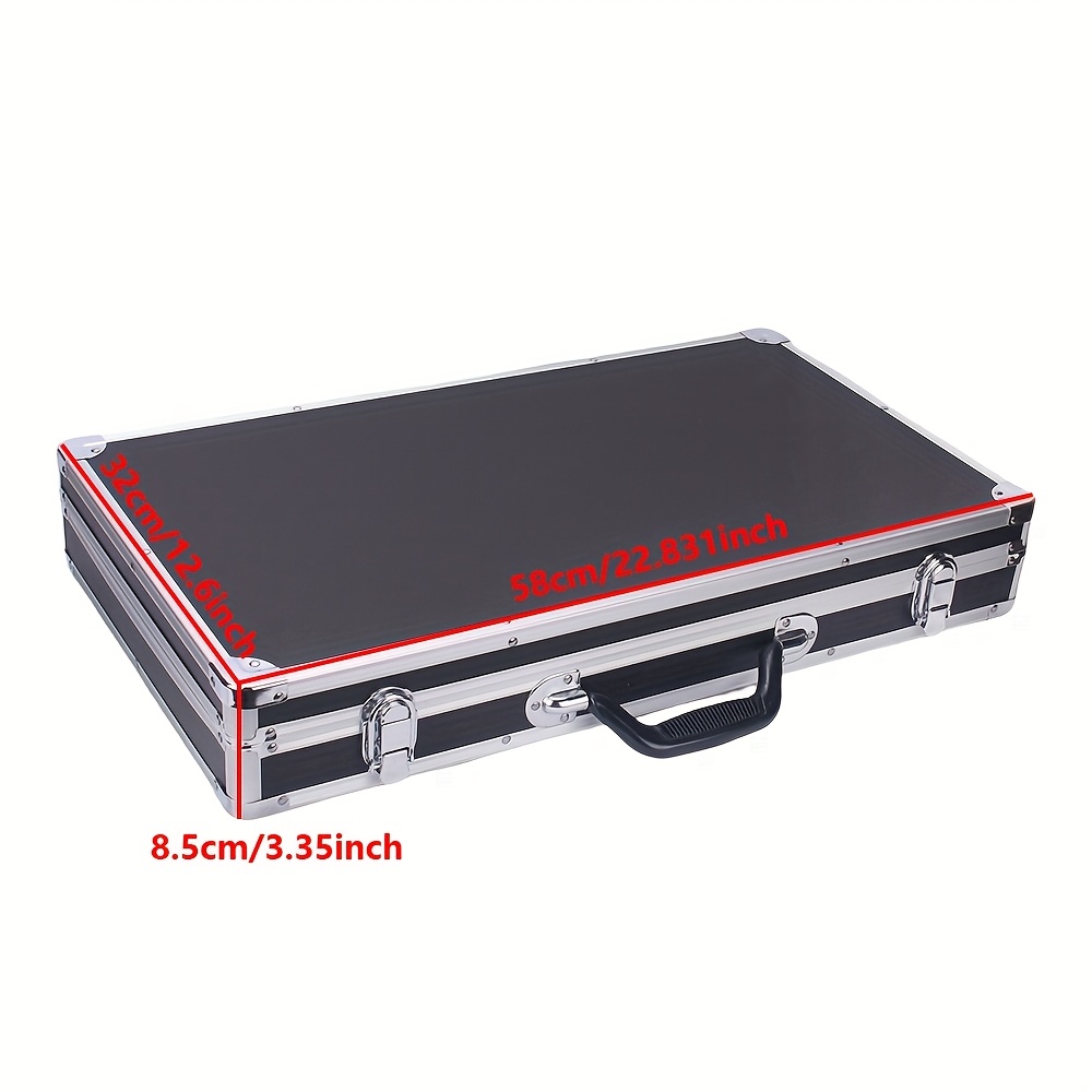 Aluminum Equipment Box In Toolbox Design, Portable And Spacious Mechanical Toolbox, Hard Case Measuring 58x32x8.5cm In A Rectangular Shape.