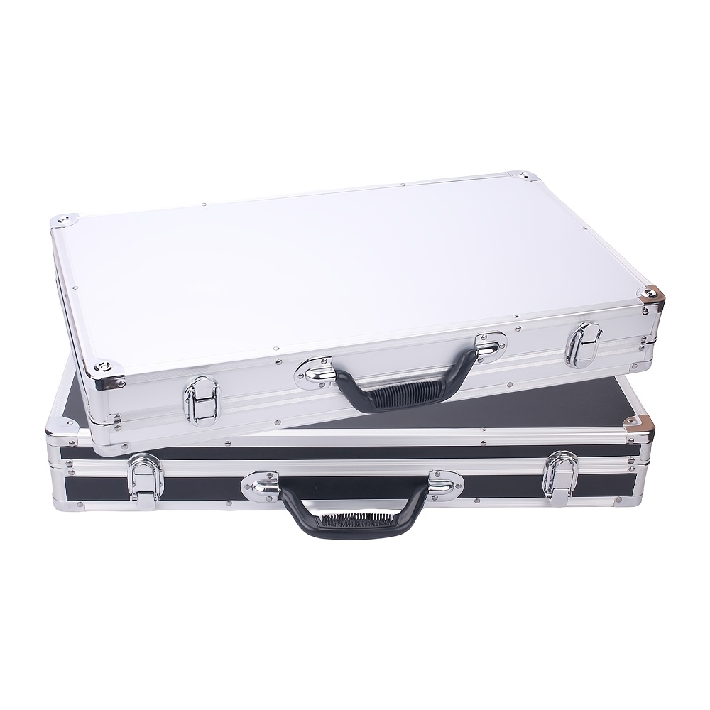 Aluminum Equipment Box In Toolbox Design, Portable And Spacious Mechanical Toolbox, Hard Case Measuring 58x32x8.5cm In A Rectangular Shape.