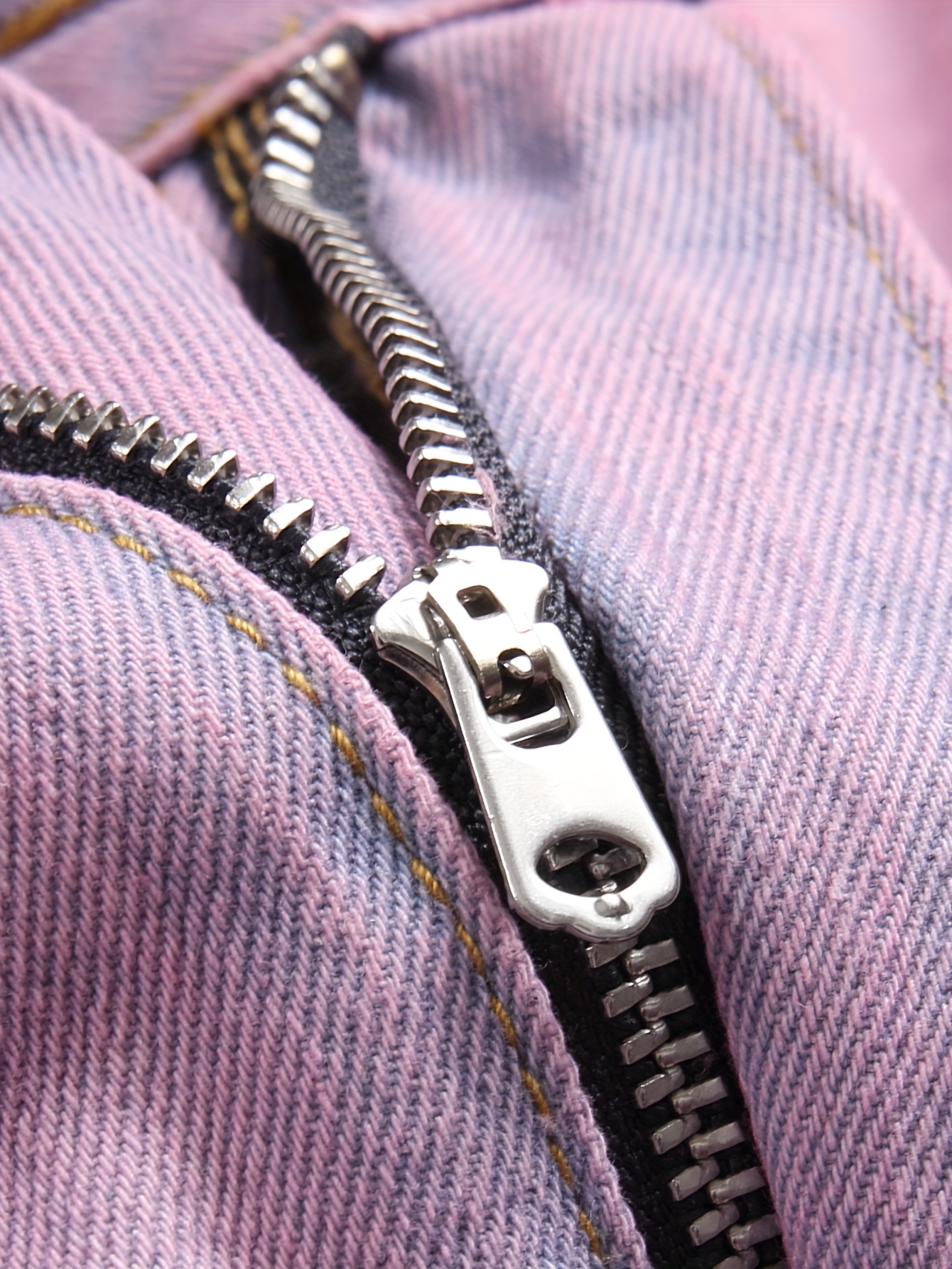 European and American Men's Pink Ripped Slim Fit Straight-Leg Jeans