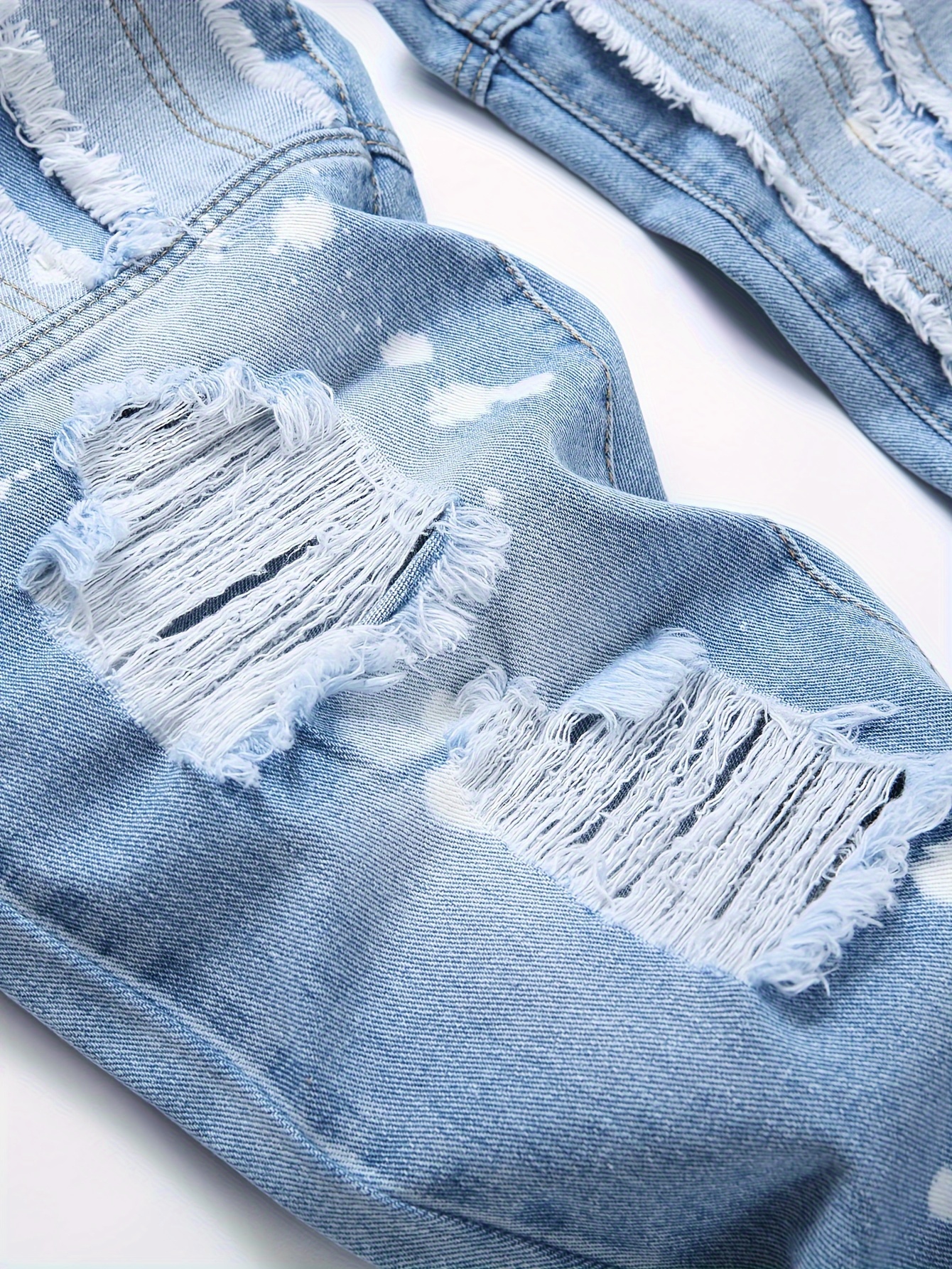 Men's Trendy Straight Denim Jeans with Holes