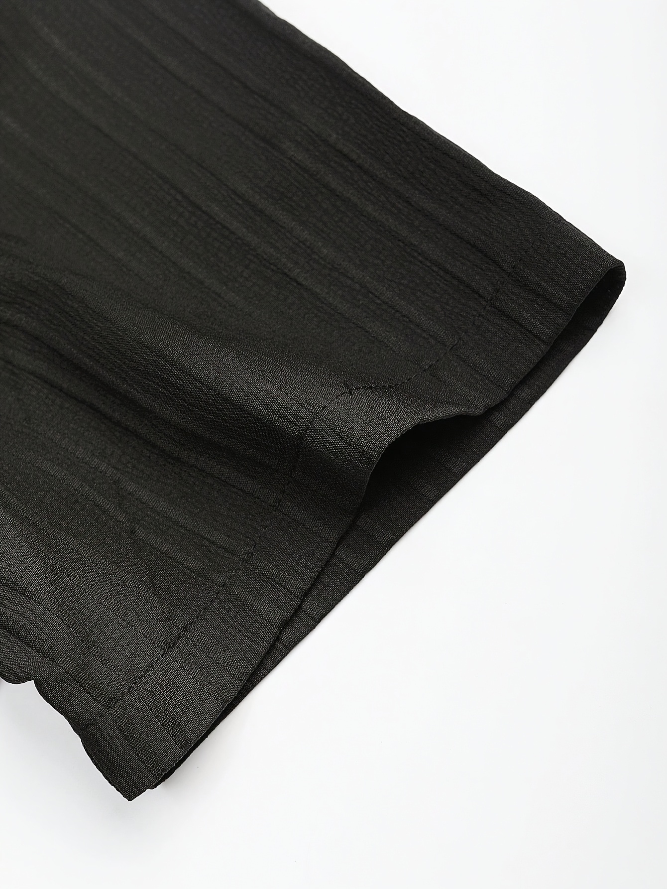 Men's Striped Casual Short-Sleeve Shirt + Drawstring Elastic Waist Pants Two-Piece Set for Holiday Outings