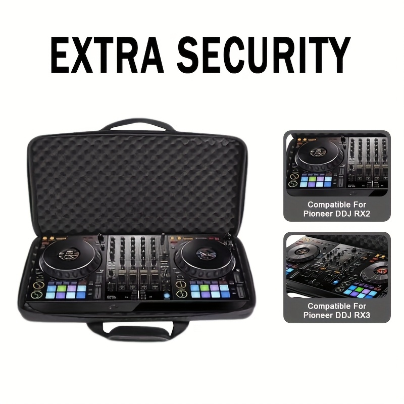 Portable Black EVA Storage Case for Pioneer DDJ RX2 & RX3 DJ Controllers - Durable Transport Organizer with Foam Insert for Easy Protection, Compact Design for On-the-Go DJs, Controller Transport Case | Sleek Black Case | EVA Foam Case