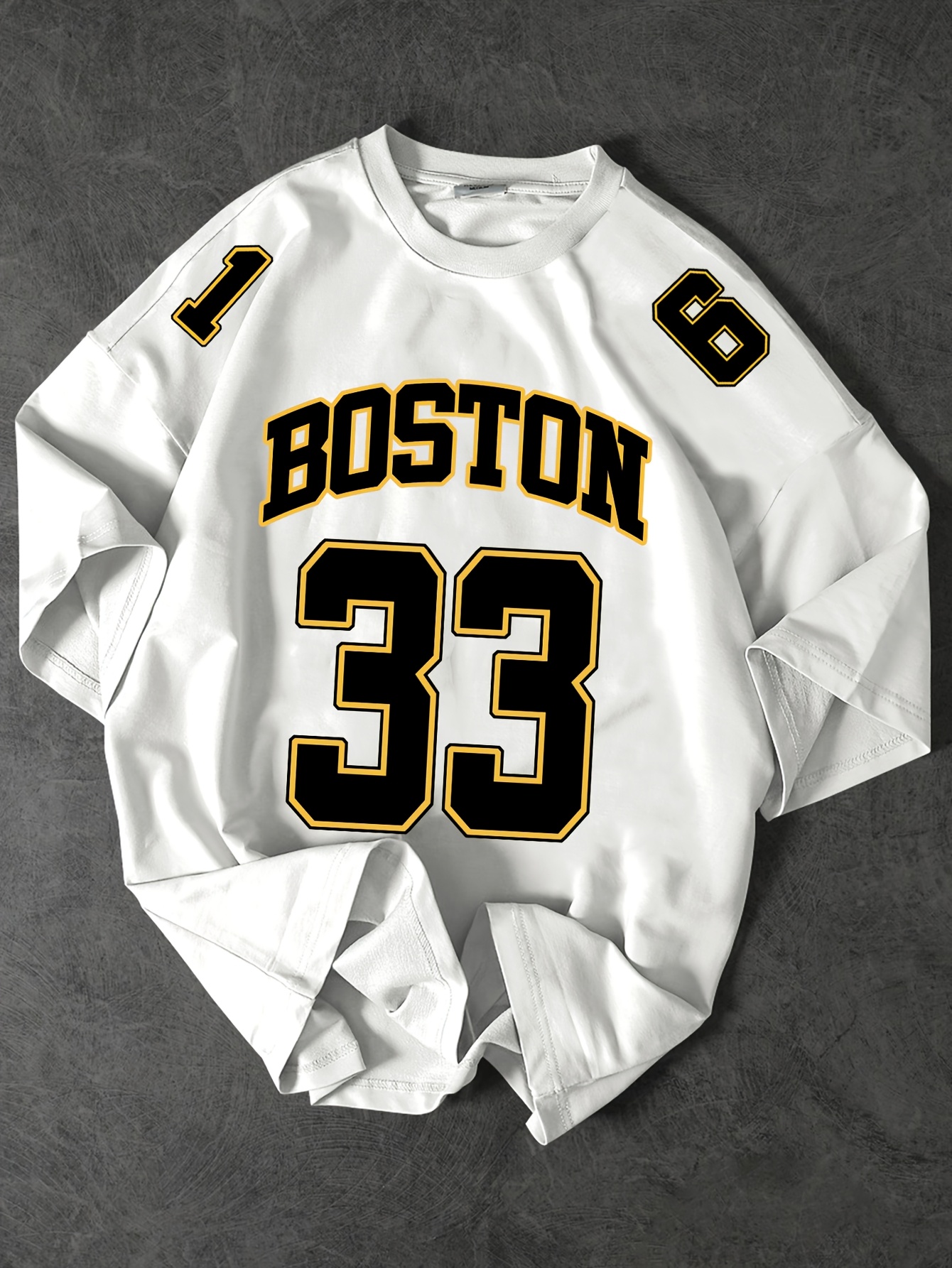 Men'S Boston 33 Jersey T-Shirt - Pink Casual Summer Tee with Black Number & Letter Print, Loose Fit Round Neck Tshirt for Adults, Fan Apparel, Comfortable Clothing, Durable Fabric, Perfect for Outdoor