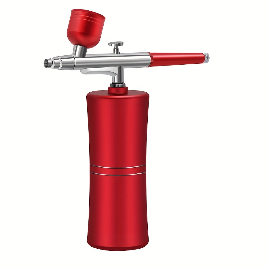 USB Rechargeable Spray Gun Kit - Portable Airbrush Set for Nail Art, Hair Coloring & Crafts with 20CC & 40CC Nozzles and Cleaning Brush