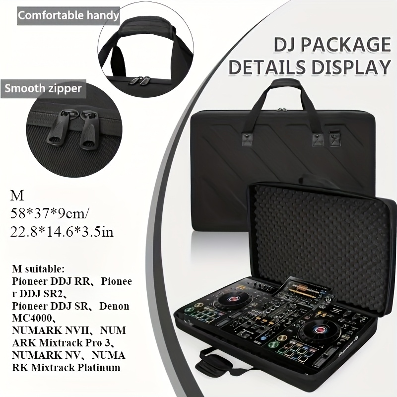 Portable Black EVA Storage Case for Pioneer DDJ RX2 & RX3 DJ Controllers - Durable Transport Organizer with Foam Insert for Easy Protection, Compact Design for On-the-Go DJs, Controller Transport Case | Sleek Black Case | EVA Foam Case