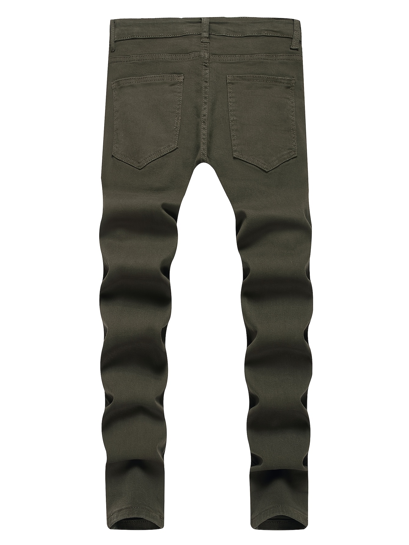 Cross-border New Style Ripped Jeans for Men Slim Fit High Street Trendy Stretch Pants