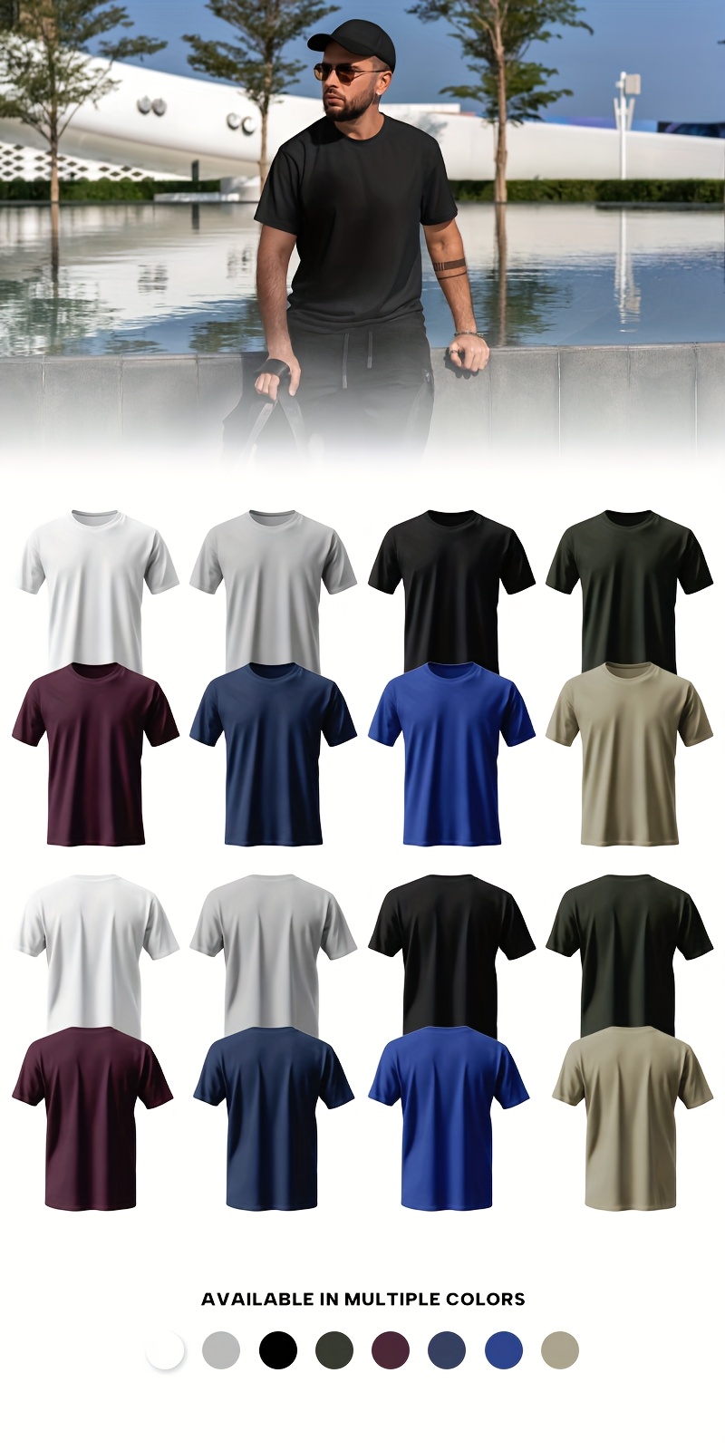 10-Pack Men's Basic Mesh Fitness T-Shirts-Quick-Dry Sports Short Sleeve Tops, ideal for daily casual wear and workout sessions. Features breathable moisture-wicking fabric for ultimate comfort. Makes an excellent gift choice.