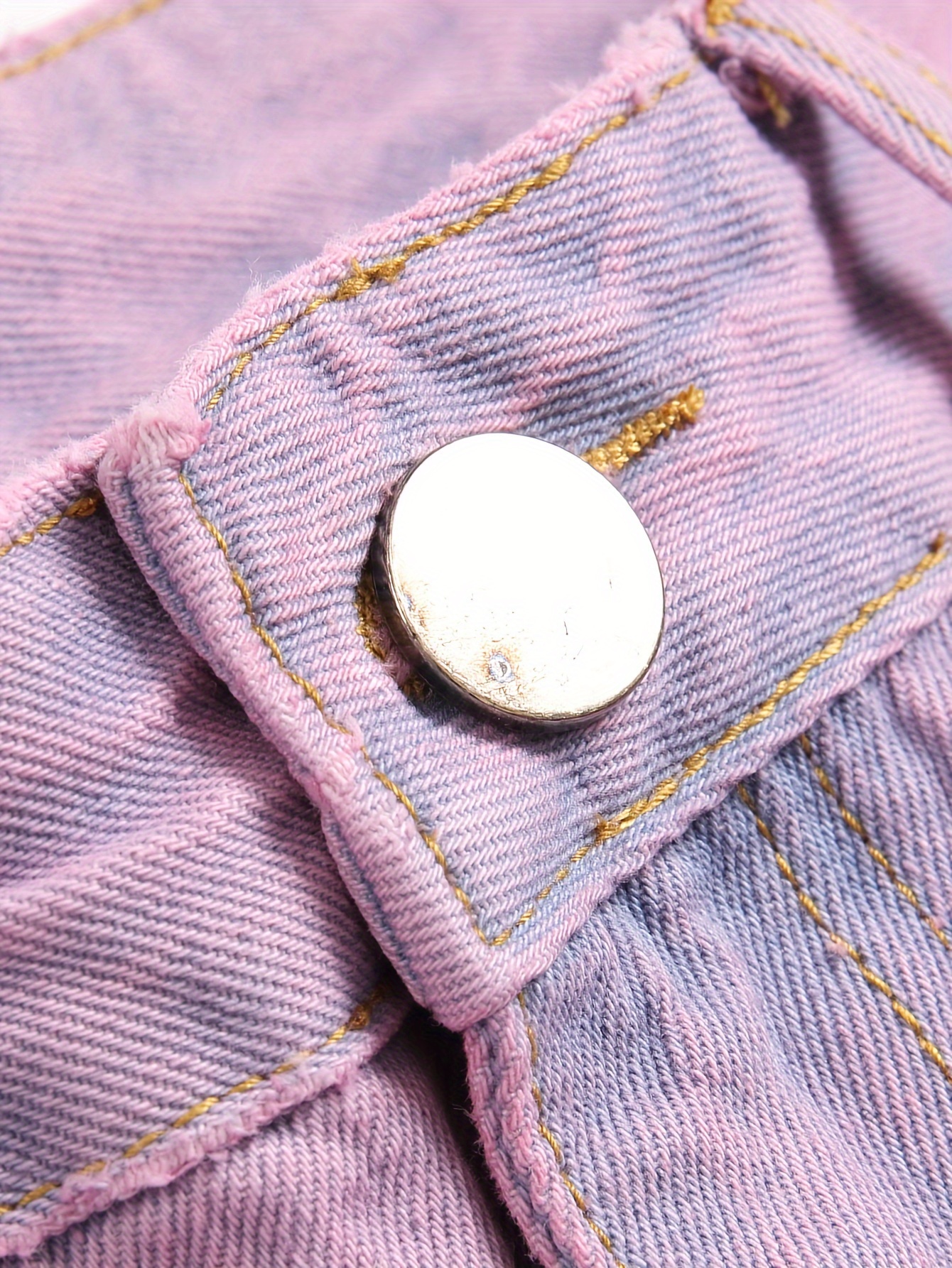 European and American Men's Pink Ripped Slim Fit Straight-Leg Jeans