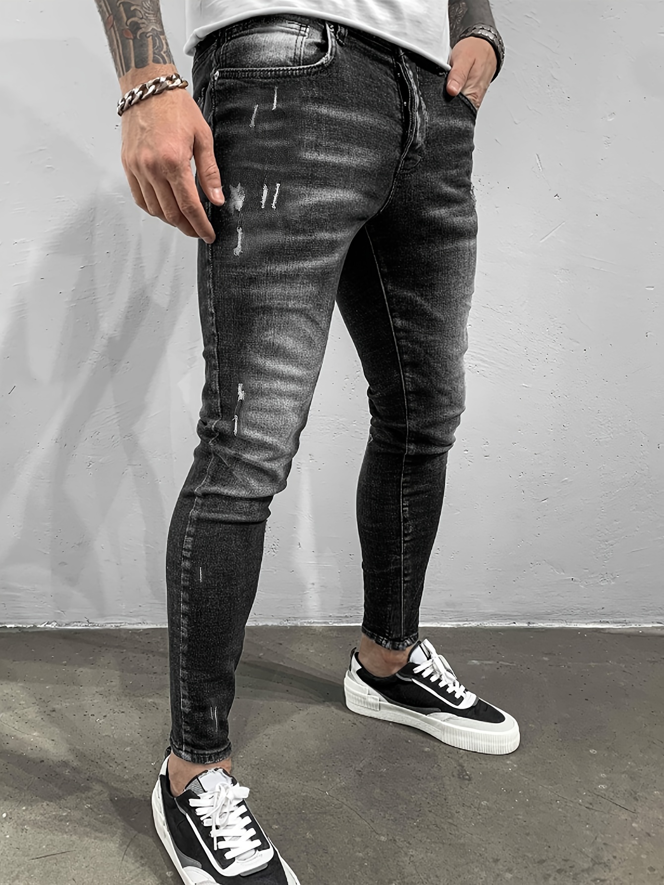 Men's Skinny Jeans - Slim Fit Stretch Jeans, Machine Washable Non-See-Through Jeans for Everyday & Formal Outfits - All-Season Skinny Pants for Men, Versatile Clothing, Trendy Denim