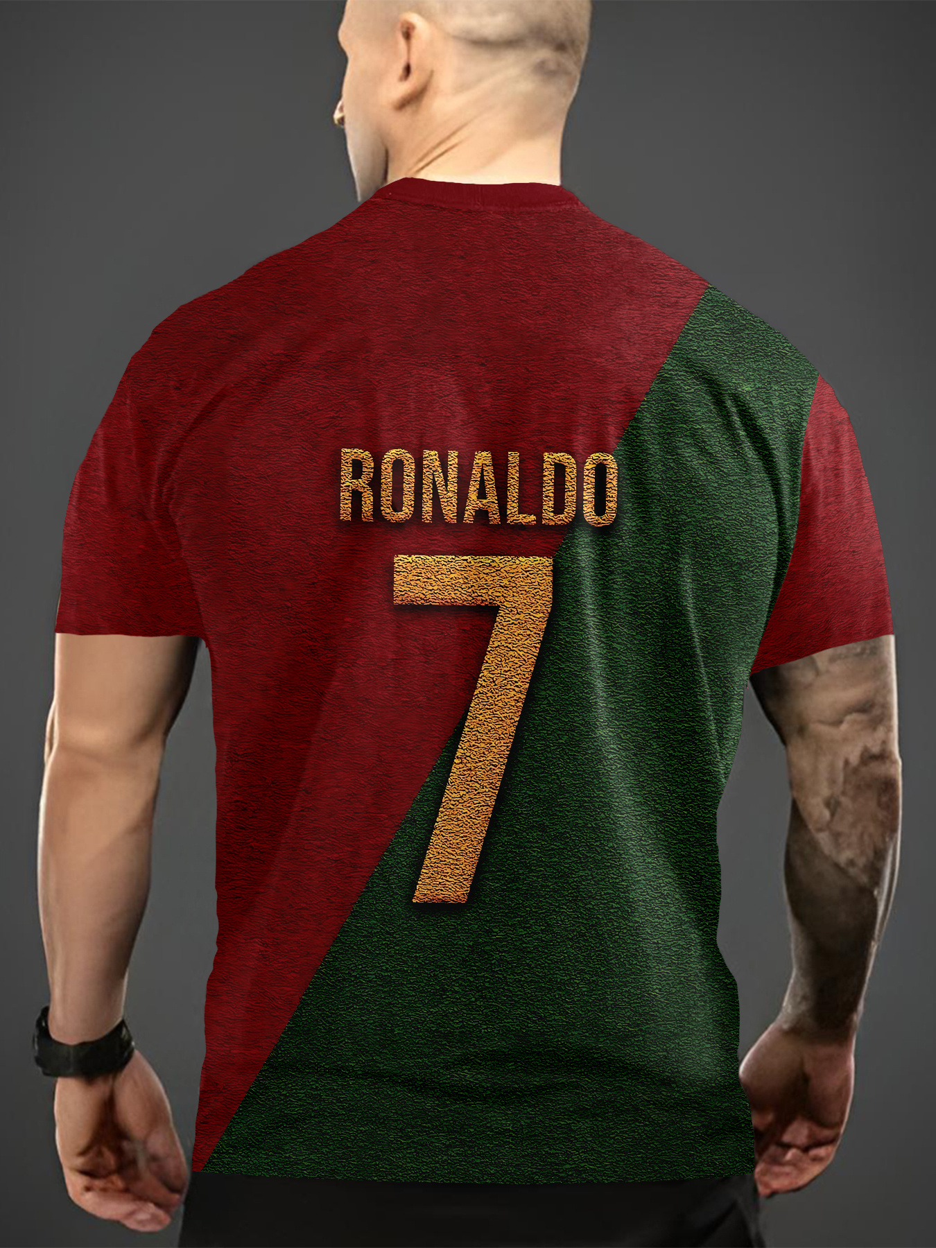 Men's Cristiano Ronaldo CR7 Jersey T-Shirt - Official Soccer Fan Apparel, 100% Polyester, Iconic Number 7 Design with Name Print, Casual Sports Wear for Football Fans & Everyday Use