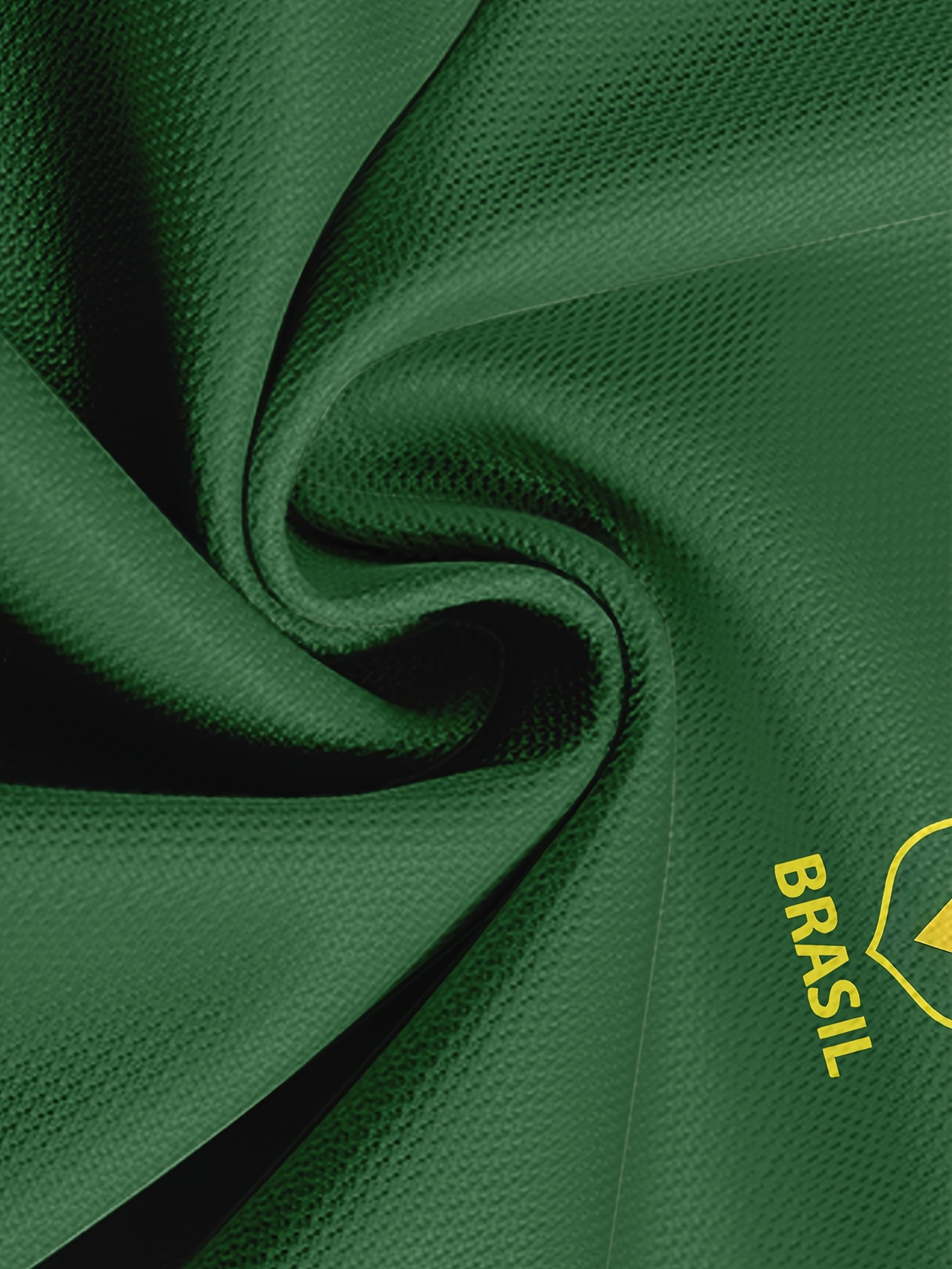 Men'S Brazil Soccer Jersey T-Shirt - Yellow with Green Trim, Breathable Polyester Fabric, Regular Fit, Ideal for Outdoor Activities & Casual Wear, Casual Wear Shirt | Sporty Design | Knit Construction, PLUS SIZE