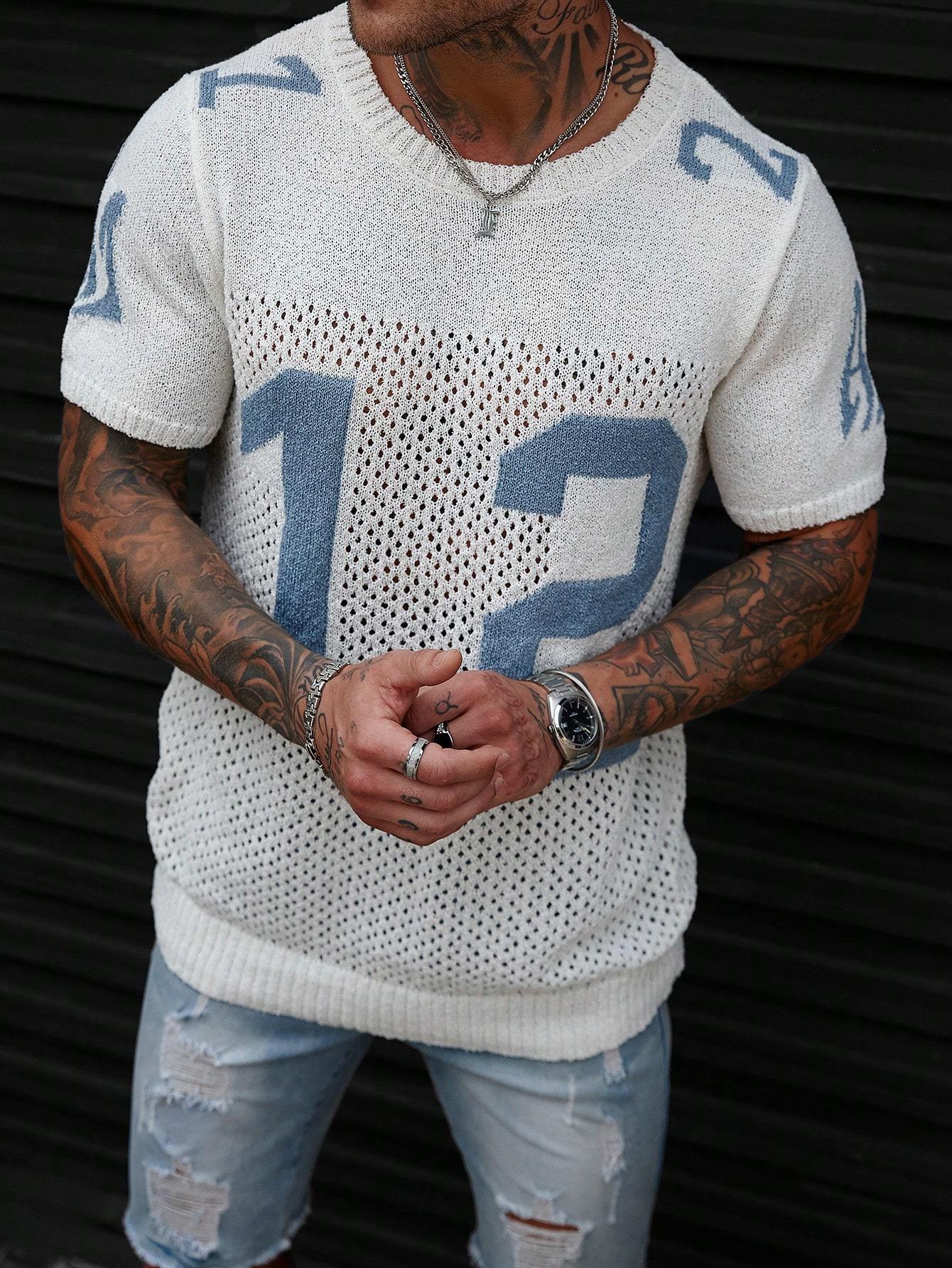 Men'S Green & Golden Number 12 Football Jersey - Casual Knit Crew Neck Pullover with Geometric Pattern, Regular Fit for Summer Wear, Sports Fan Apparel | Geometric Pattern Top | Stretchy Fabric, Football Shirt