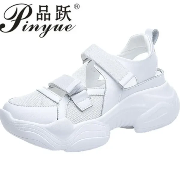 kf-S018f70734ff64dffb9b9dfd1d7667a7eb 7cm Women's Sandals Summer New Leather Versatile Muffin Bottom Hollow Casual Sports shoes Breathable beach sandals 34 40