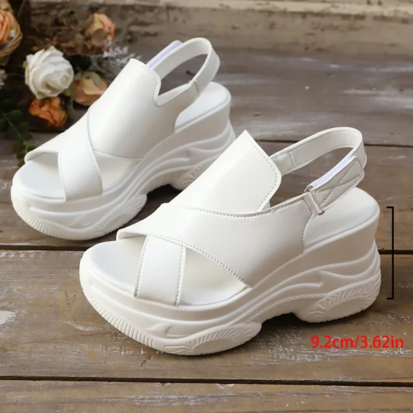 Women Fashion High Platform Sandals Summer New Peep-toe Wedge Platform Sports Sandals Outdoor Wear Casual Roman Beach Shoes 42
