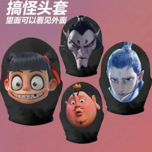 Nezha Ao Bing Cute cartoon funny mask head cover prank cos mask personality funny emoticon package holiday gift kids toys