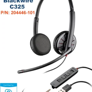 Plantronics Blackwire C325.1-M USB-A 3.5mm Headset, Binaural Headset, Wired P/N: 204446-101 C300DA certified for