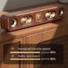 Portable Wireless Speaker with Enhanced Bass - Wireless, Dual Speakers, Rechargeable Battery, Ideal for Parties & Gifts, Wood Grain Design