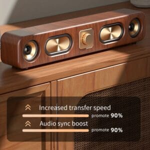 product-Fancyalgo-VirtualModelMatting-53b5bdbb11cfe5d0b3c9b85190bffe43 Portable Wireless Speaker with Enhanced Bass - Wireless, Dual Speakers, Rechargeable Battery, Ideal for Parties & Gifts, Wood Grain Design