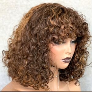 product-fancy-market-76fffcc11b36bb7c94c66967bceecce6_F3orYVsn8cSOV 250D Highlight Color Short Curly Bob Human Hair Wig with Bangs - Glueless Brazilian Remy Hair Wig for Women, Natural Look, Versatile Style, Suitable for All Light Beige Tones, Easy to Wear for Parties & Everyday Use, Versatile Hairpiece | Natural Hairline Wig | Highlighted Wig, Wig Accessories